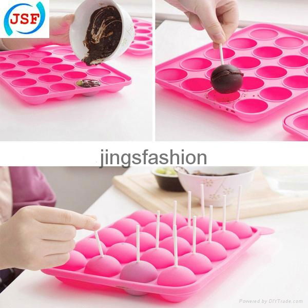 Hot Selling Food Safety Silicone Cake Pop Molds 20pcs Set With 20 Free Sticks 5