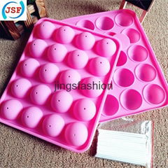 Hot Selling Food Safety Silicone Cake Pop Molds 20pcs Set With 20 Free Sticks