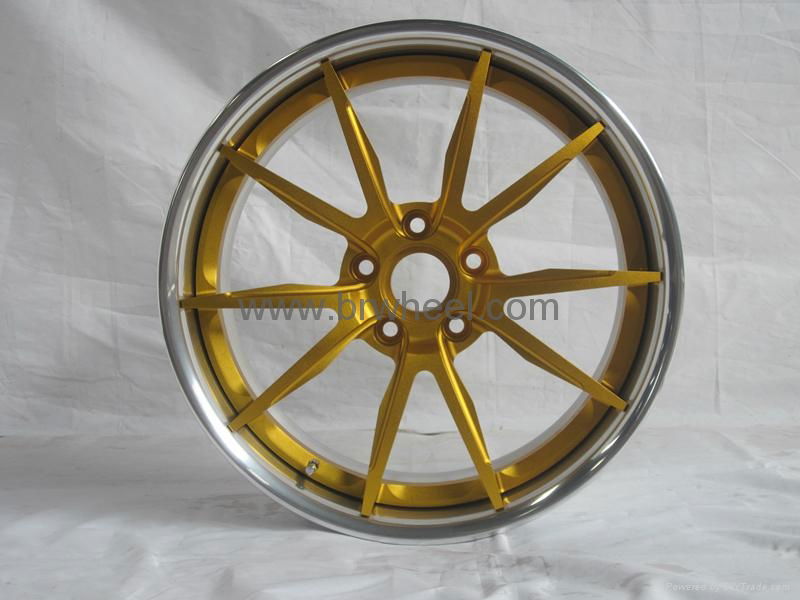 20 inch 3 piece forged Anodized Gold wheels for maserati MHT design  4