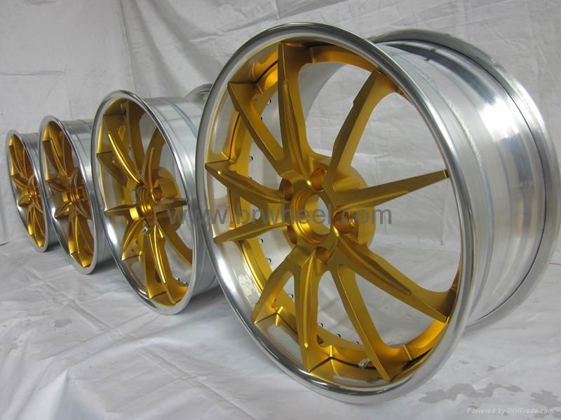 20 inch 3 piece forged Anodized Gold wheels for maserati MHT design  5