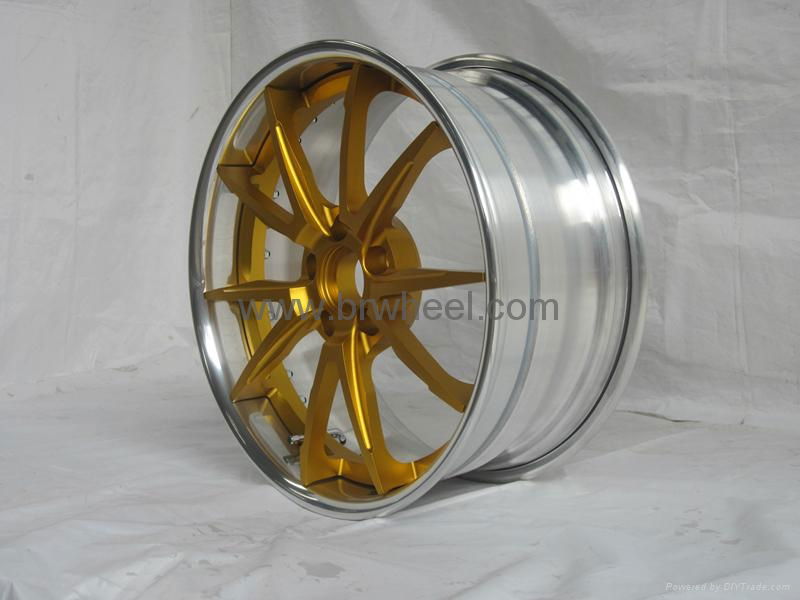 20 inch 3 piece forged Anodized Gold wheels for maserati MHT design  3