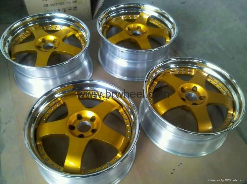 3 piece wheels canada for Acura Gold Paint center disk forged wheels  2