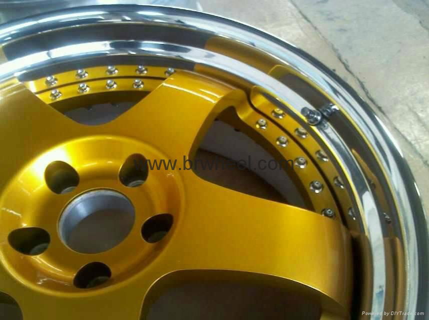 3 piece wheels canada for Acura Gold Paint center disk wheels