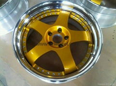 3 piece wheels canada for Acura Gold Paint center disk forged wheels 