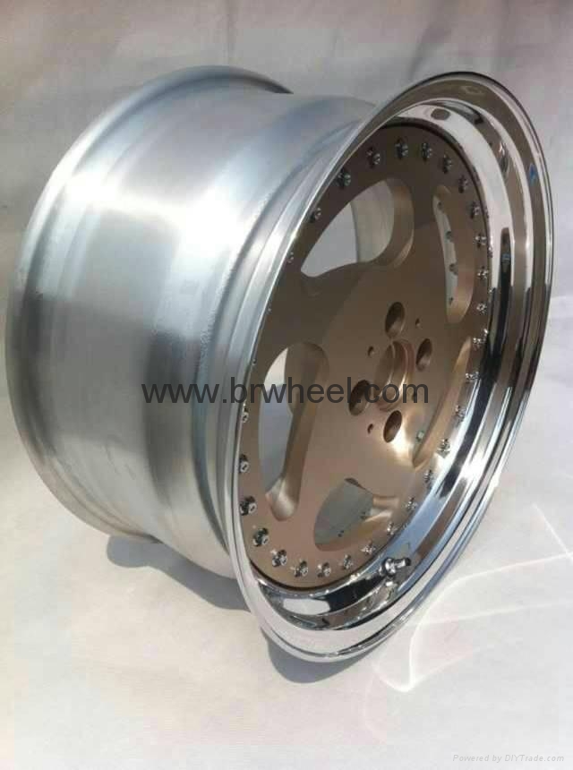 17 inch golf cart wheels Gold center wheels 3 piece wheels step