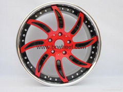 3 piece forged wheels for Porsche cayenne 955 957 958 spinning rims Red black 