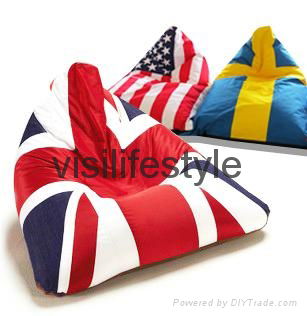 triangle flag printing outdoor beanbag chair lounge recliner 2