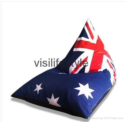 triangle flag printing outdoor beanbag chair lounge recliner 4