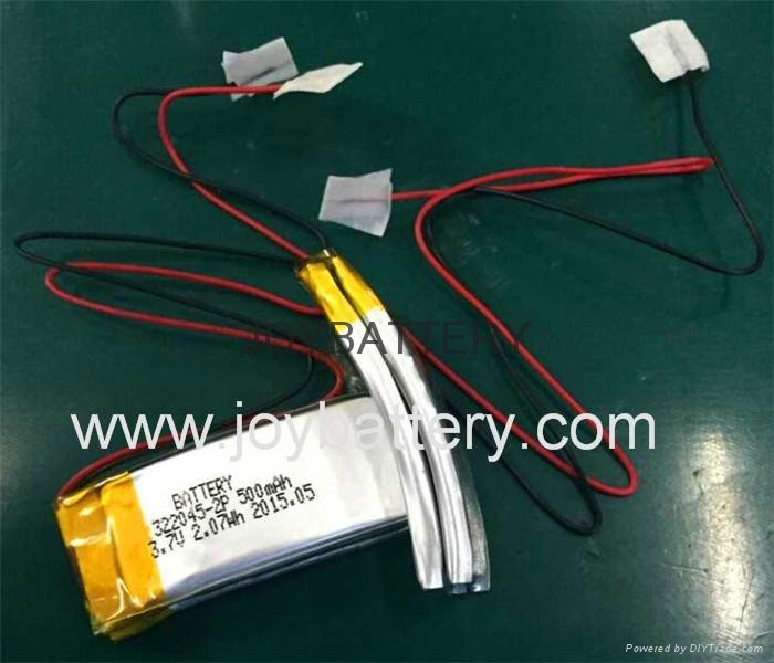 322045-2P 3.7V 500mAh Rechargeable Lipo Curved Battery 