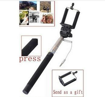 high quality stainless steel portrait wired foldable handheld selfie stick