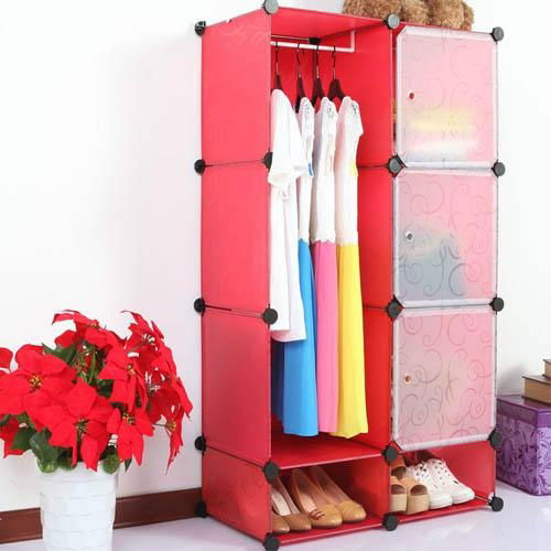 Blue plastic interlocking storage shelf with Many Colors Available 