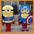 2015 hot sale Captain America Minion mascot costume