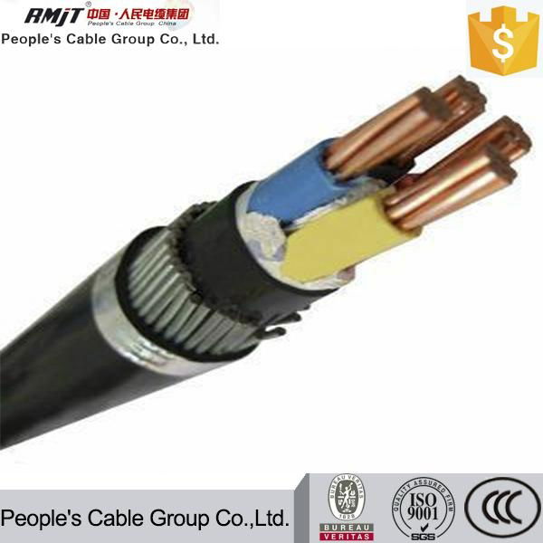 35mm2 XLPE  Steel Wire Armor PVC Sheath Underground Copper Electric Cable