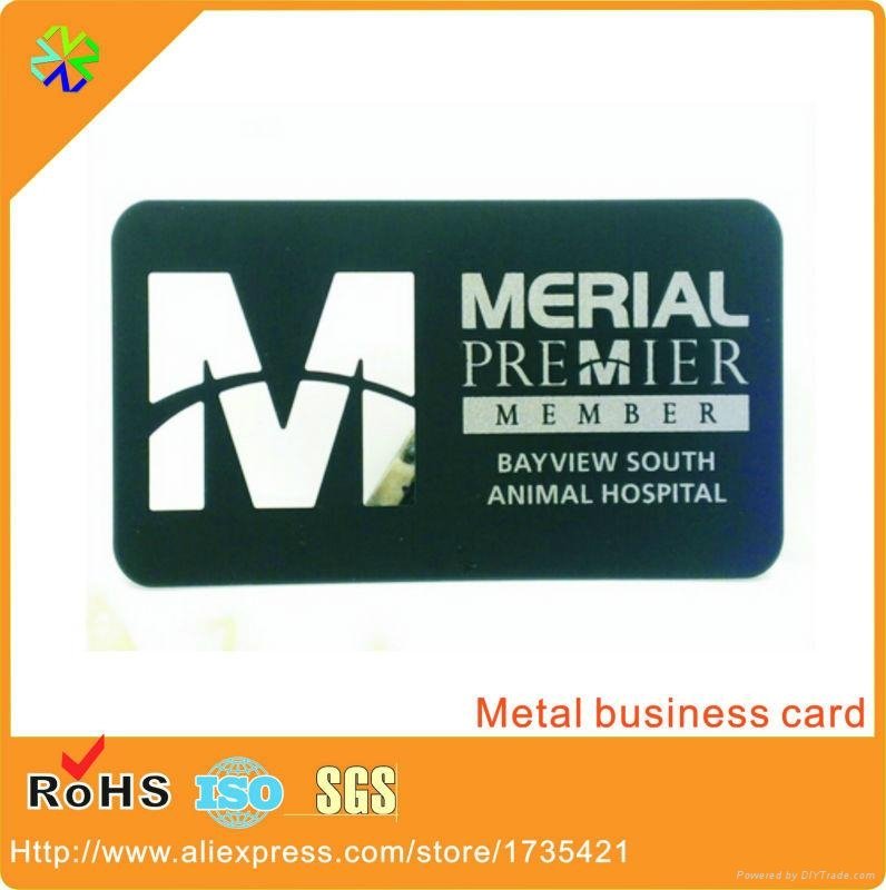 matte black metal business card