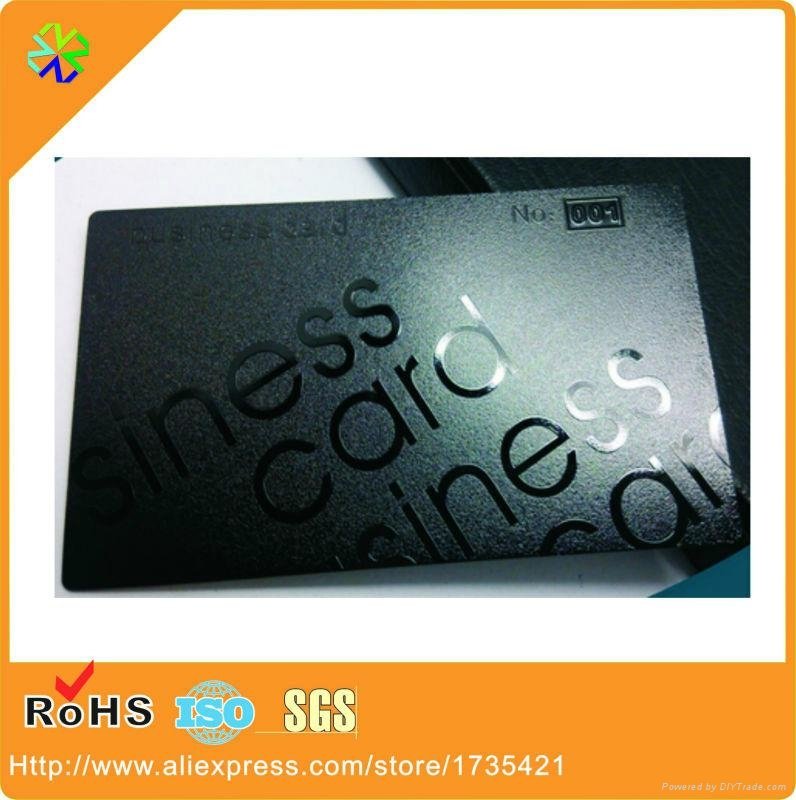 uv spot matte black plated metal business card 1