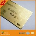 CR80 credit card size special frosted surface effect gold metal vip card(0.3mm/0