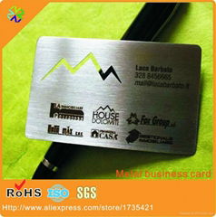 0.3mm thickness die cut metal cards cutting through stainless steel metal card