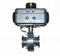 Sanitary pneumatic valve clamp type butterfly valve