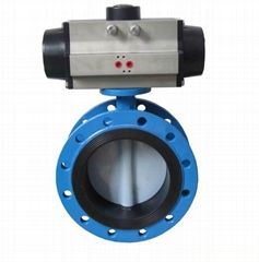 water treatment soft seat pneumatic flanged butterfly valve