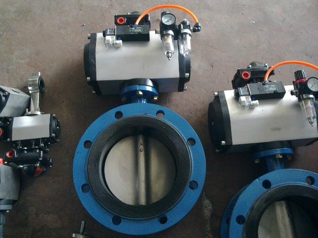water treatment soft seat pneumatic flanged butterfly valve 2