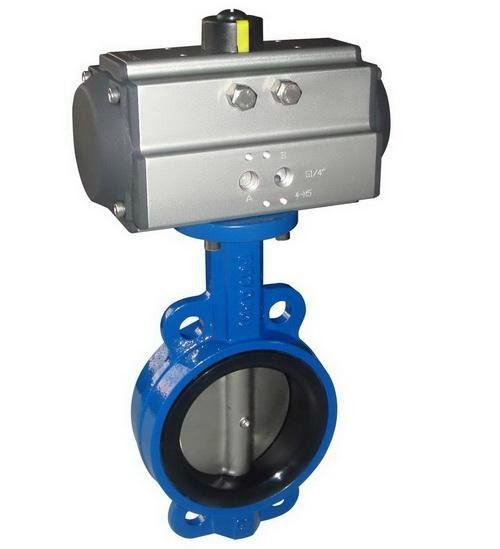 water treatment soft seat pneumatic wafer butterfly valve 4