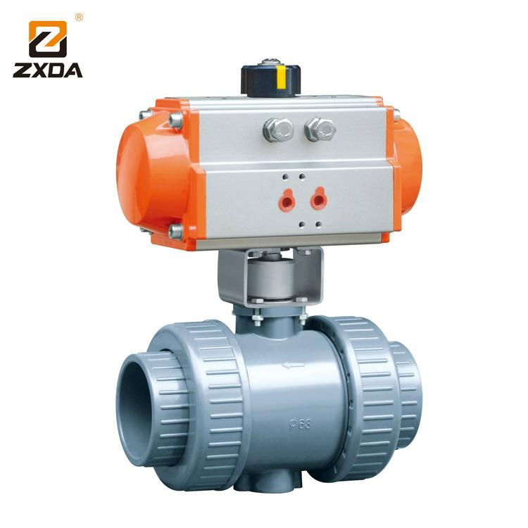 PVC pneumatic ball valve chemical resistant ball valve Double Union Ball Valves 2