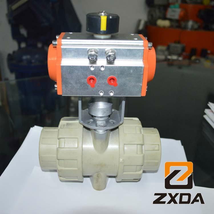 PVC pneumatic ball valve chemical resistant ball valve Double Union Ball Valves 3