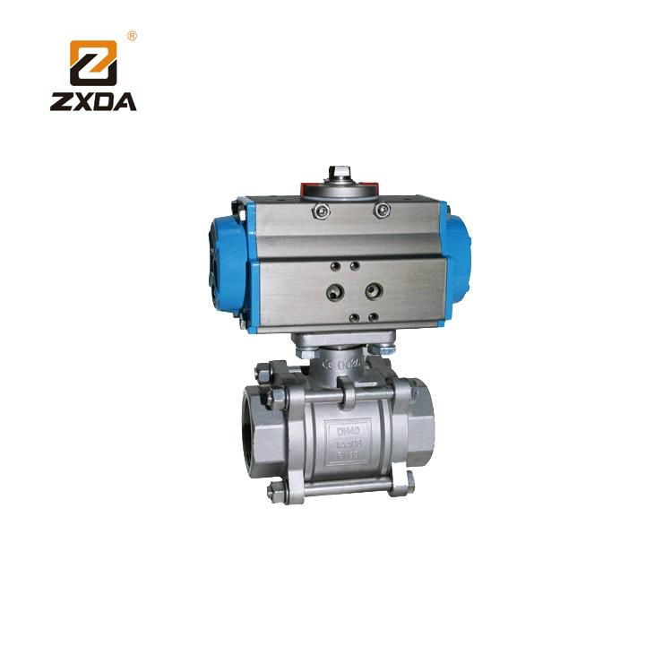 cf8m ball valve 3pc pneumatic threaded  ball valve 2