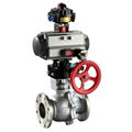 Pneumatic flange ball valve SS304 on-off