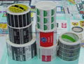 We produce adhesive sticker, packaging label