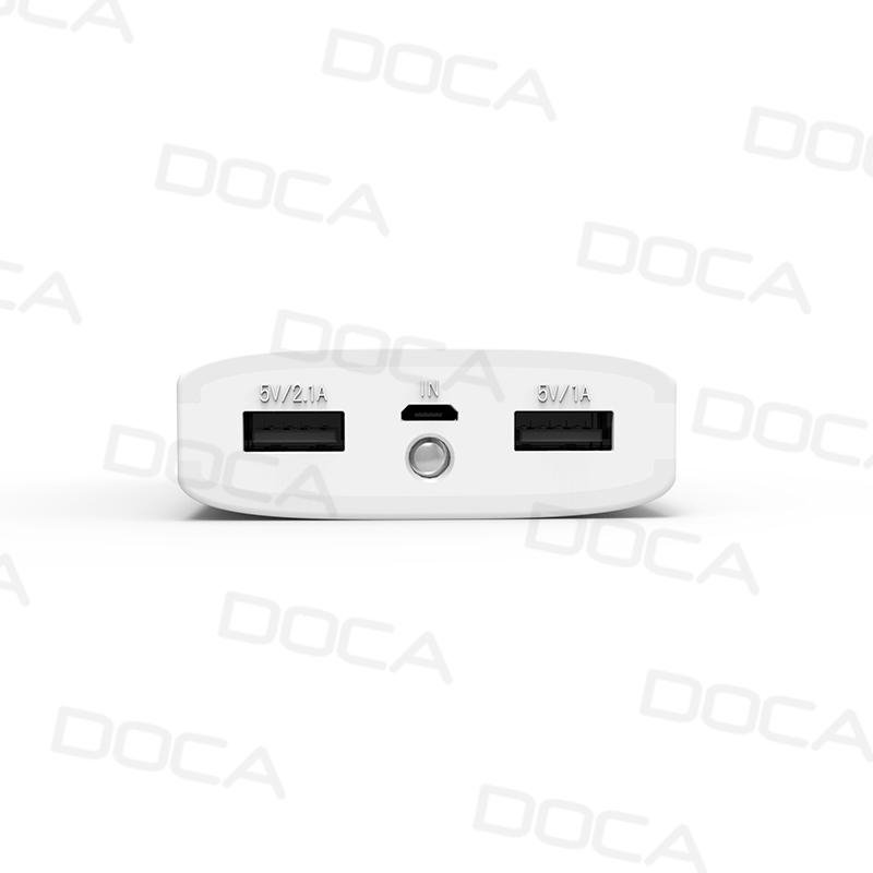 DOCA D563 10000mah power bank showing time and Alarm function 1