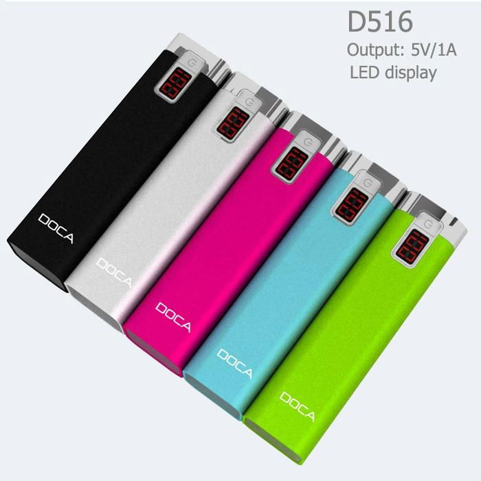 DOCA D516 2600mAh portable power bank with digital disply 2