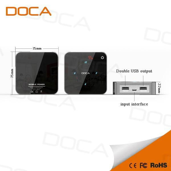 8400mAh dual USB external power bank with led electronic clock 4