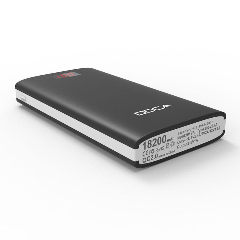 DOCA Quick Charge 2.0 Type-C 18200mah Power Bank  4