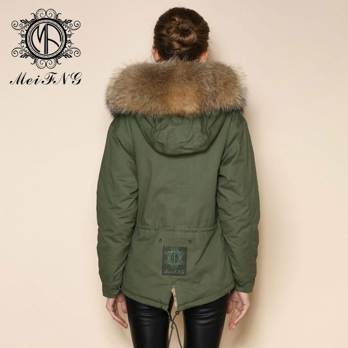 Real fur parka with fur lining and removeable fur collar 5