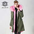 2015 newest design fur coat with natural fur liner 5