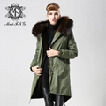 Unisex fur jacket  new design with big fur collar 4