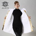 rich women fur coat with thick fox fur