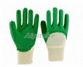 Latex coated gloves on palm and knuckles