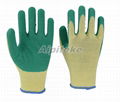 Green Latex Palm Coated Gloves-Wrinkle Finishing 1