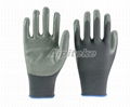 Light Weight Gray Polyester Knitted Nitrile Palm Dipped Gloves Protective Gloves 1