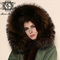 2015 Fashionable Brown Real Rabbit fur european design women jacket 3