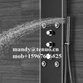 Glass shower panel with massage function