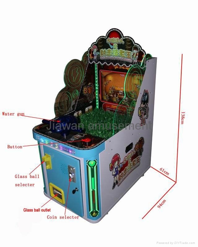 New coin operated water gun shooting game machine for kids