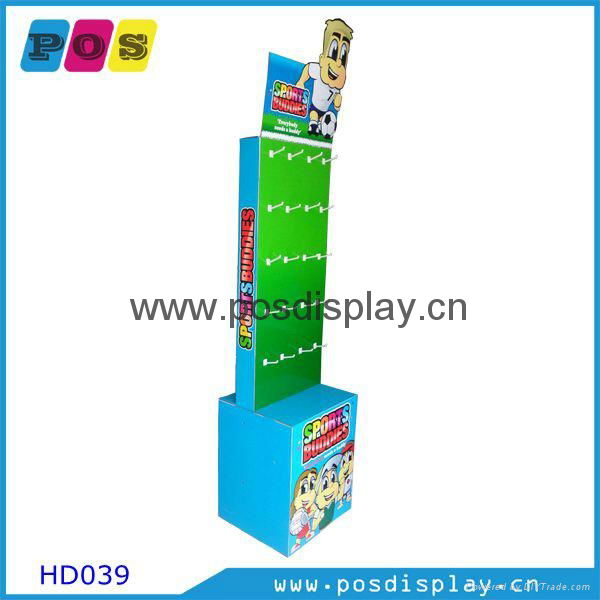 double sided hooks cardboard POP display stand 2