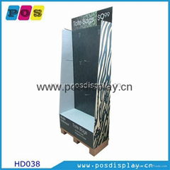 sales cardboard display stand with metal hooks