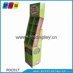 paperboard 8 pockets floor display stand