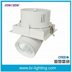 30W Tiltable Recessed Spotlight with high lumen