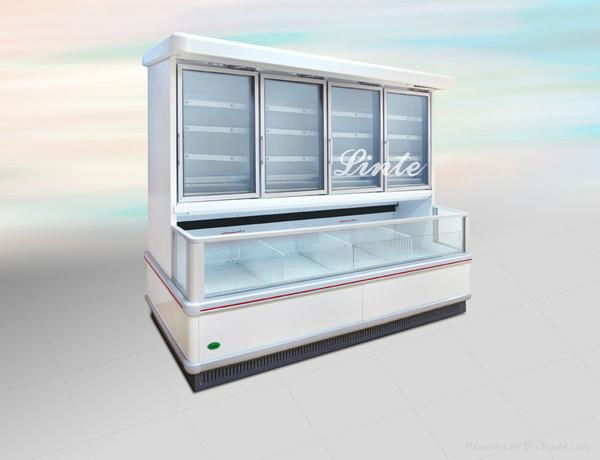 supermarket double  twin refrigerator freezer