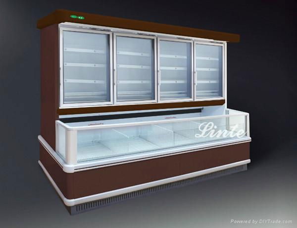 supermarket double  twin refrigerator freezer 2